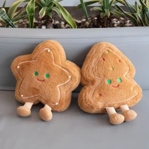 Christmas Gingerbread Star Tree Pillow
